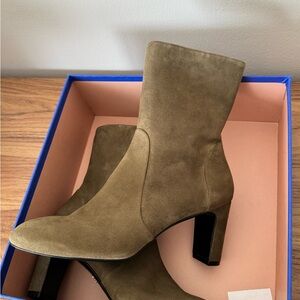 Stuart Weitzman Truffle Suede Vida Bootie NWB